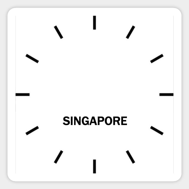 Singapore Time Zone Wall Clock International Timetable Sticker